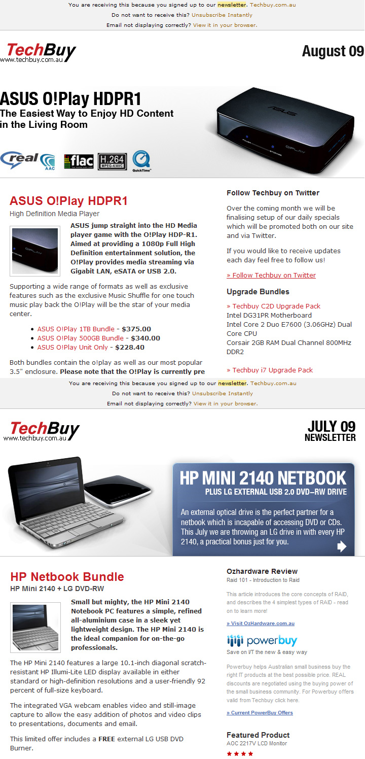 Techbuy Newsletter